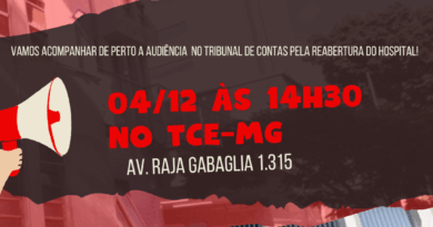 04/12: Manifestação no TCE vai pedir reabertura completa do HMAL